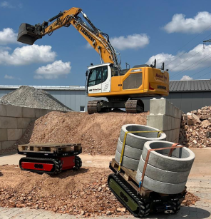 Raupenplattform auf der Baustelle